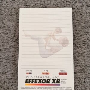 Lot of 4 EFFEXOR XR Drug Rep Promo 8.5x5.5” Notepad pharmaceutical advertising